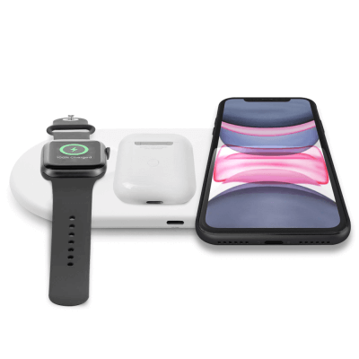 Беспроводная зарядка Baseus Smart 2 в 1 Phone+Watch (белая)-1